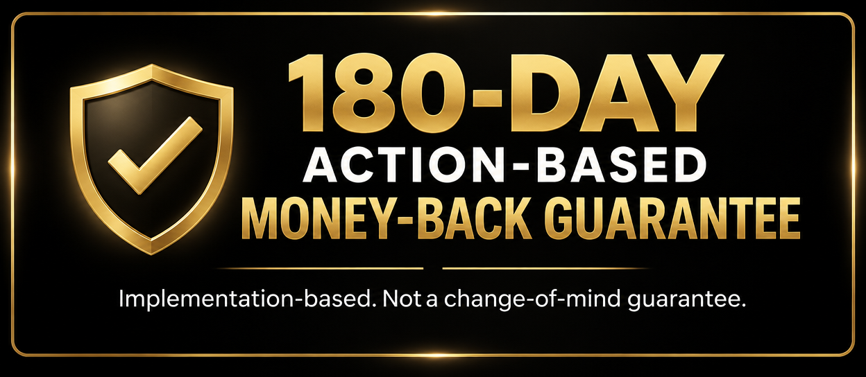 180-Day Action-Based Money-Back Guarantee